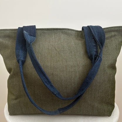 The Scout Tote - Dark Denim & Olive