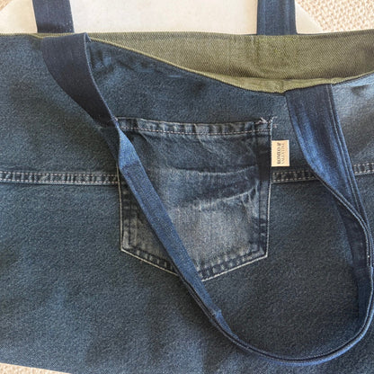 The Scout Tote - Dark Denim & Olive