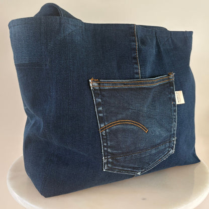The Zsa Zsa Tote - Dark Denim & Hot Pink
