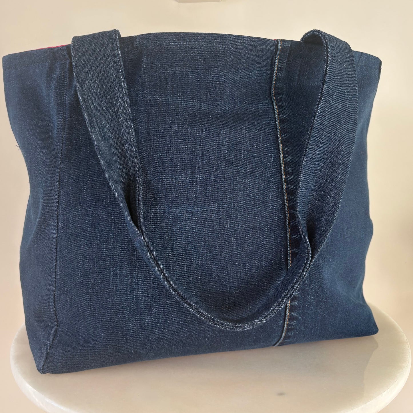 The Zsa Zsa Tote - Dark Denim & Hot Pink