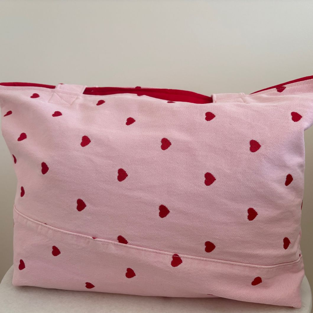 The Sweetheart Tote - Pink denim