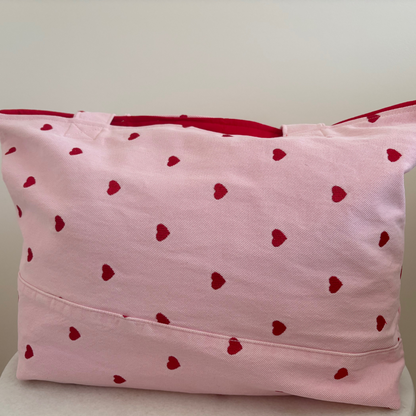 The Sweetheart Tote - Pink denim