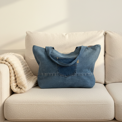 Lifestyle - Mid Denim 02 on couch, original photo