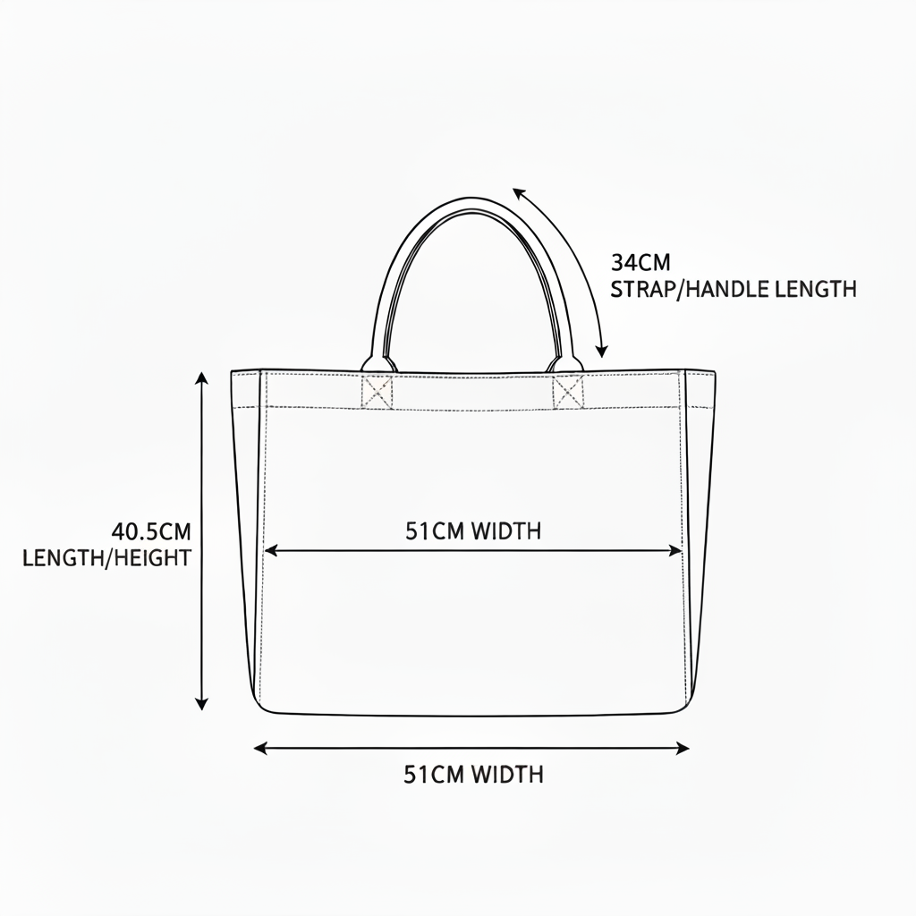 Sizing Diagram - 51cm x 40.5cm x 34cm strap