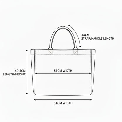 Sizing Diagram - 51cm x 40.5cm x 34cm strap