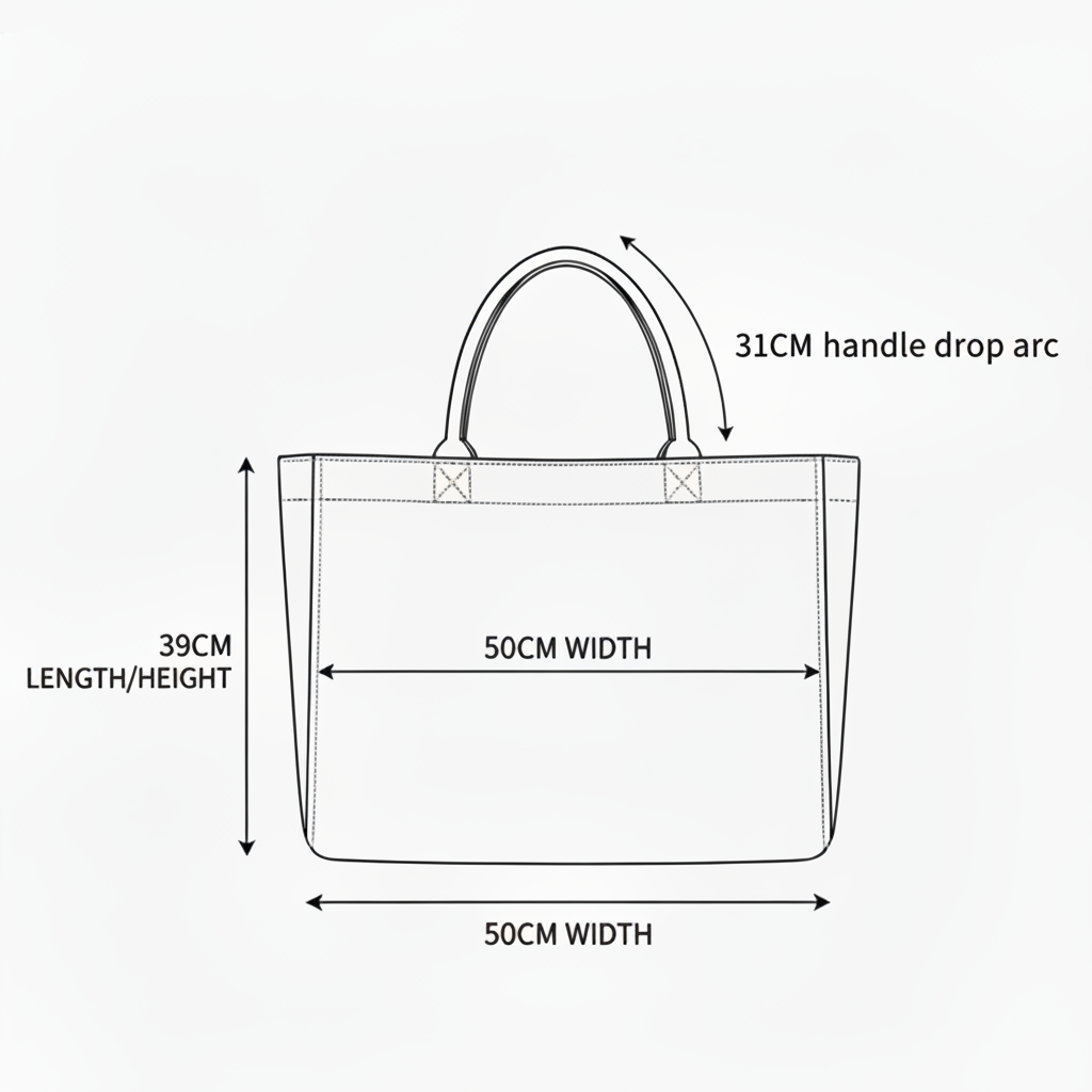 Stevie Tote Dimensions Diagram