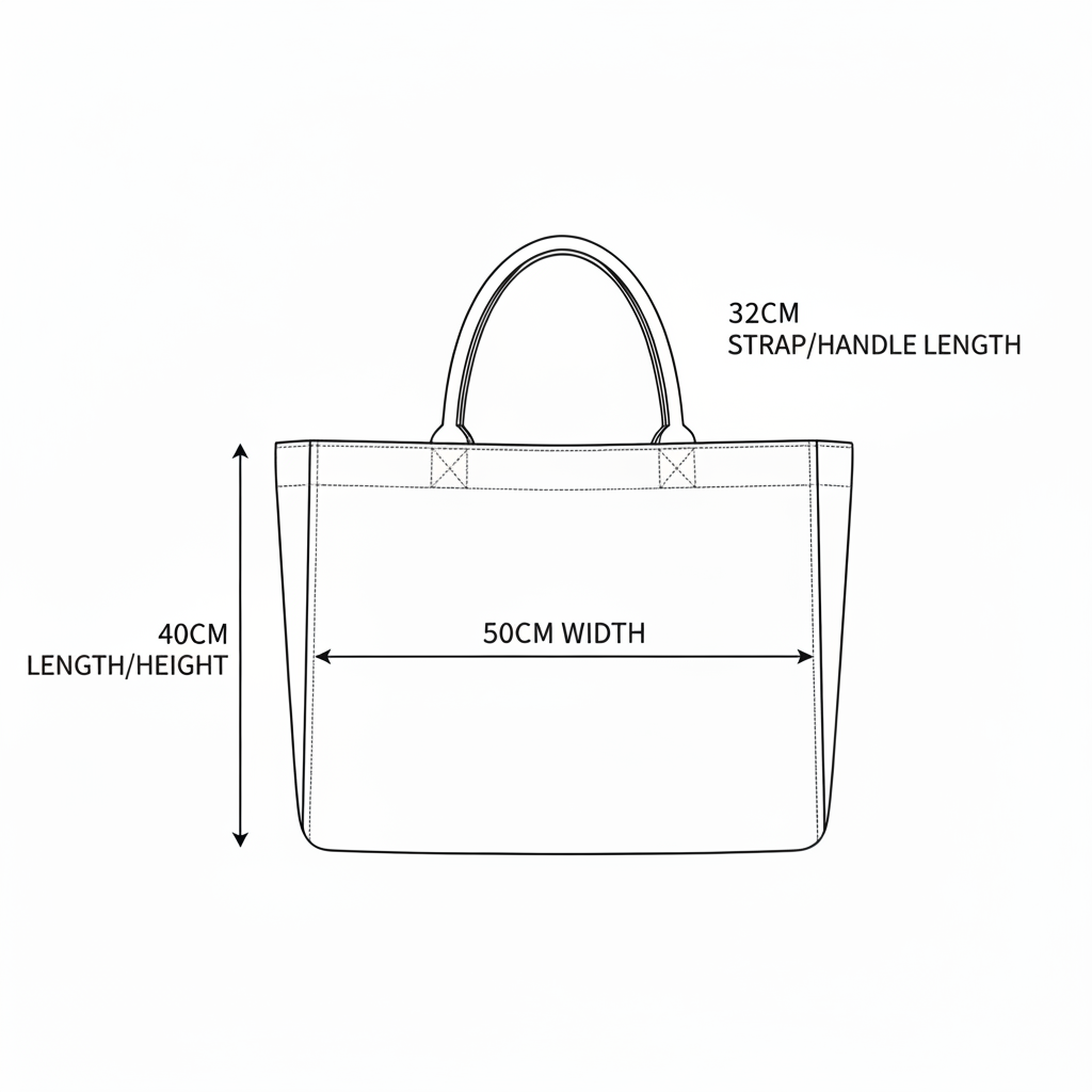 The Billie Tote Sizing Diagram