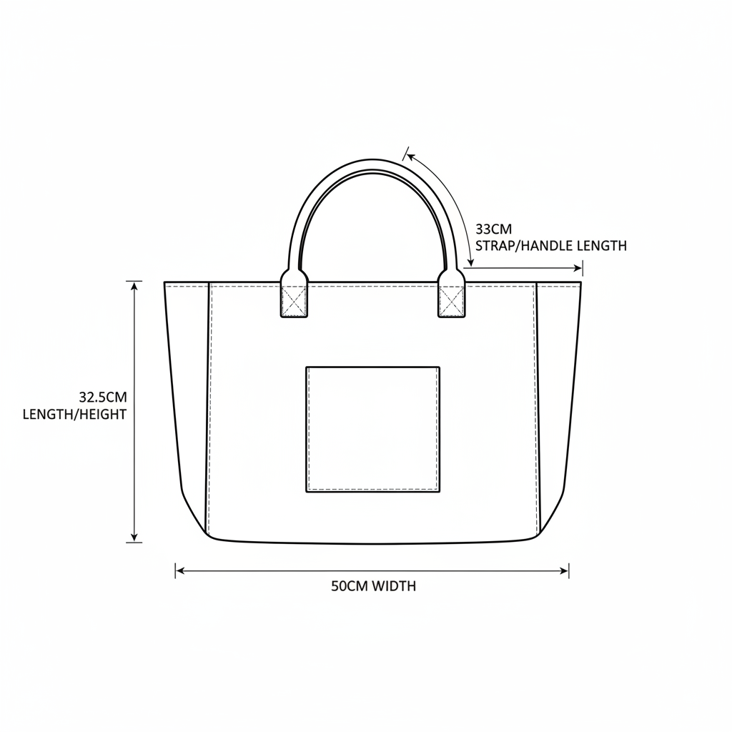 Tote Bag Dimensions Diagram