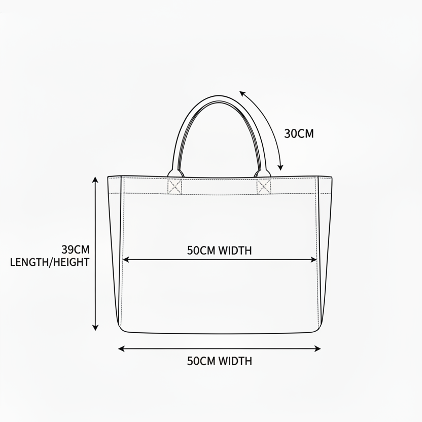 Zsa Zsa Tote Sizing Diagram